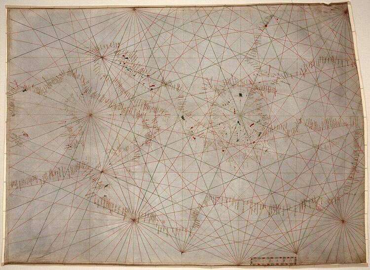 Carta nautica portolana medievale